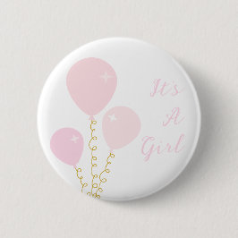 Rosa ballonger flicka baby shower knapp