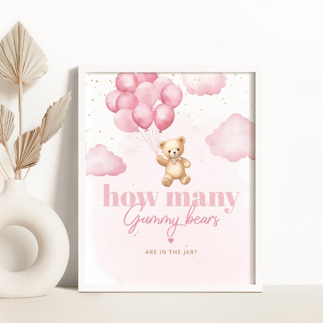 Rosa ballonger Hur många gummibjörnar i burk Poster (Skapare uppladdad)