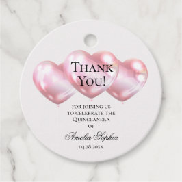Rosa ballonger Quinceañera Gåvor Etiketter
