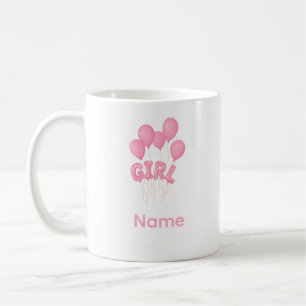 Rosa ballongfirande för babyflicka - Sött för barn Kaffemugg