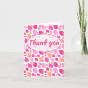 Rosa ballongmönster flicka baby shower tack kort