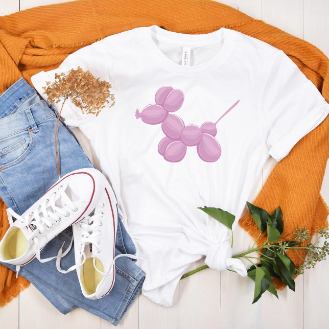 Rosa Balloon Animal Cute Hund T Shirt (Skapare uppladdad)
