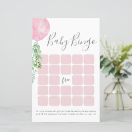 Rosa Balloon Baby Shower Bingo Game
