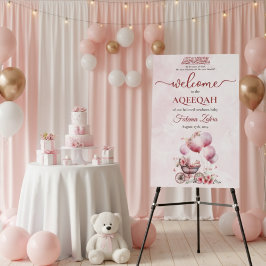 Rosa Balloon Barnvagn Flicka Muslim Aqiqah