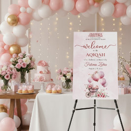 Rosa Balloon Barnvagn Flicka Muslim Aqiqah