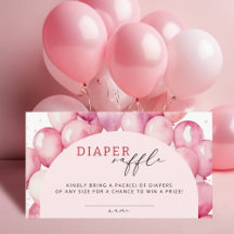 Rosa Balloon Diaper Raffle Girl Baby Shower