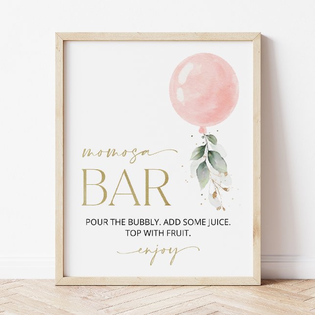 Rosa Balloon, Eucalyptus, Greenery, Momosa Pub Poster (Skapare uppladdad)