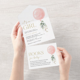 Rosa Balloon, eukalyptus, Greenery, Baby Shower