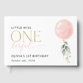 Rosa Balloon, eukalyptus, Greenery, förstaårsdagen Gästböcker