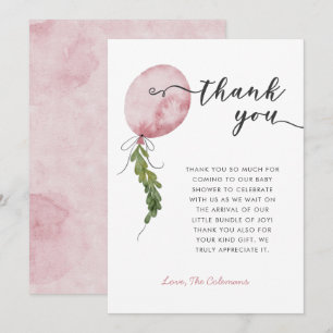 Rosa Balloon Garland Baby Shower Tack Kort