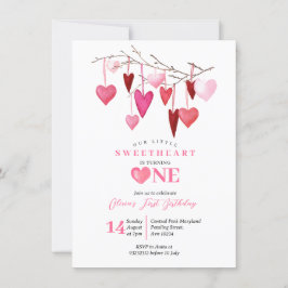 Rosa Balloon Valentine Birthday Inbjudningar
