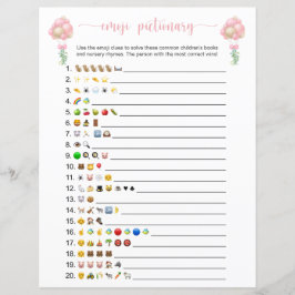 Rosa Balloons Emoji Bokar Baby Shower Game