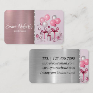 Rosa Balloons Event Party Birthday Planning Visitkort