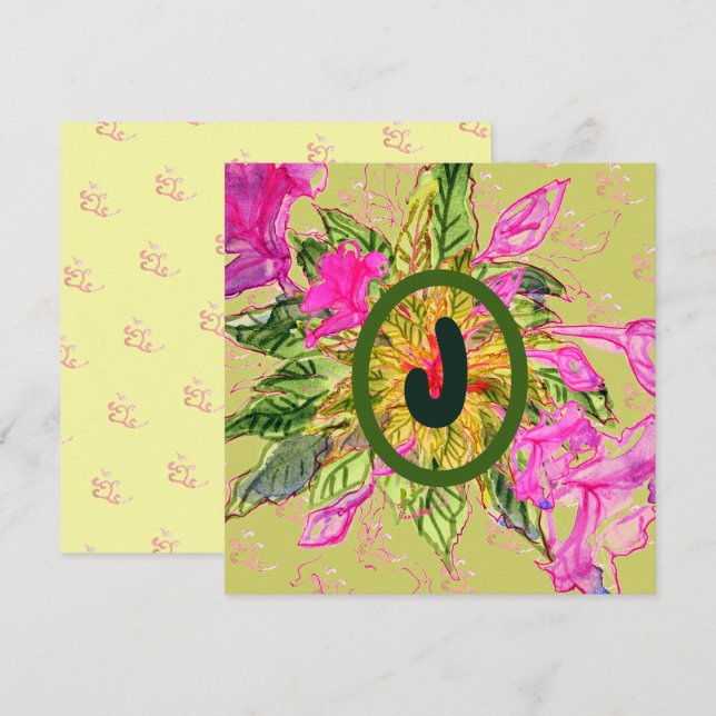 Rosa Balsam Flowers Bouquet & Brev (Fram/baksida)