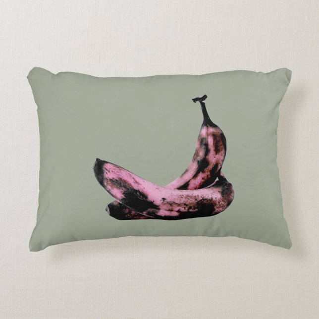 Rosa Banana Pop Art Coola Unik Prydnadskudde (Framsidan)