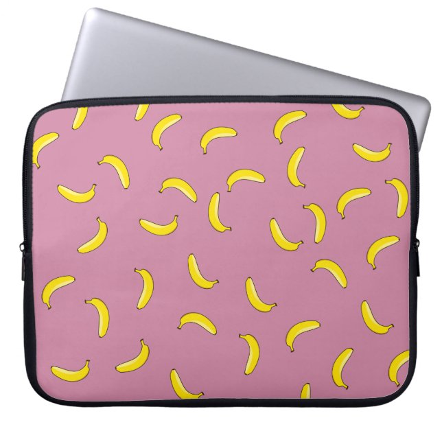 Rosa Bananas Laptop Sleeve (Framsidan)