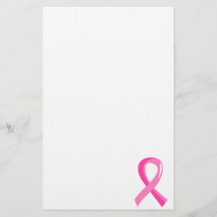 Rosa band 3 för bröstcancer brevpapper