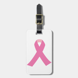 Rosa band av bröstcancermedvetenheten bagagebricka