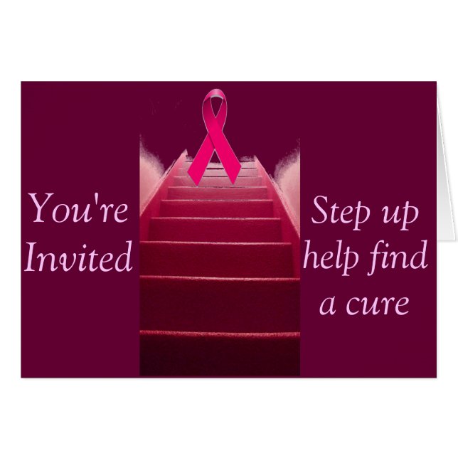 Rosa band av hopp_ hälsningskort (Framsidan Horizontal)