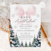 Rosa band baby det är kallt ute baby shower