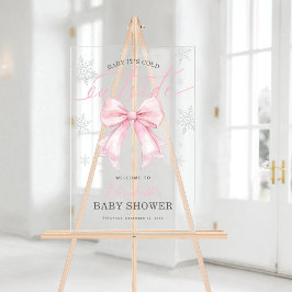 Rosa band baby det är kallt ute baby shower välkom