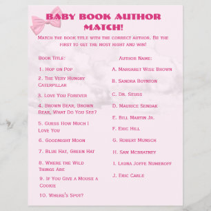 Rosa band baby shower-bingo reklamblad