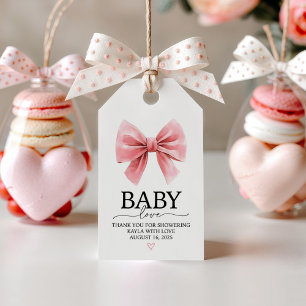 Rosa band baby shower present förmånsetikett presentetikett