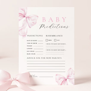 Rosa band baby shower-spel anteckningskort