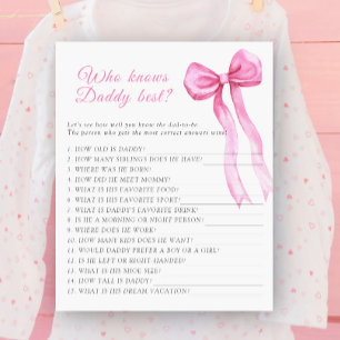 Rosa band baby shower Vem vet pappas bästa spel