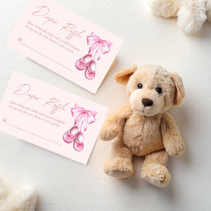 Rosa band baby skor coquette blöja lotteri tilläggskort