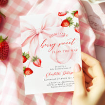 Rosa band Berry Söt Baby Shower Inbjudan