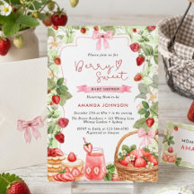 Rosa band Berry Söta jordgubbar Baby Shower