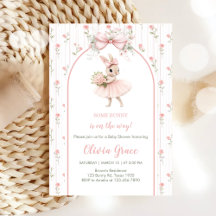 Rosa band & blommig kanin baby shower 