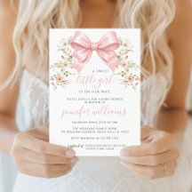 Rosa band blommig vår baby shower för flicka