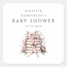 Rosa band bokhylla baby shower