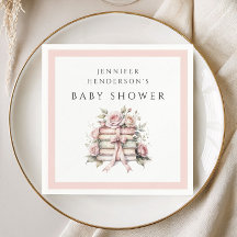 Rosa band bokhylla baby shower