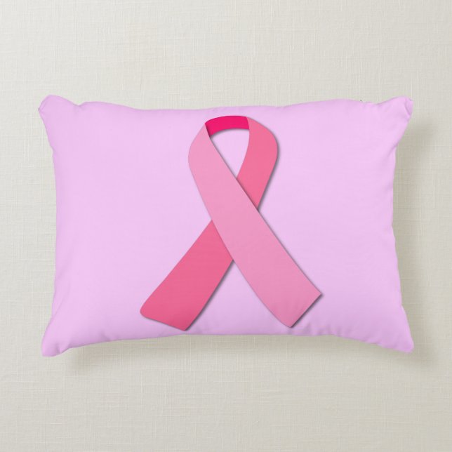 Rosa band bröstcancer medvetande konst prydnadskudde (Framsidan)