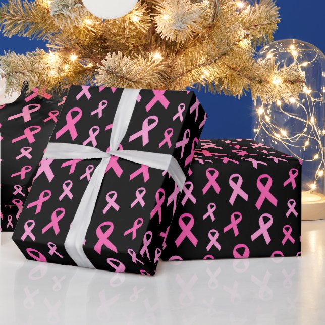 Rosa band bröstcancer medvetande mönster presentpapper (Helgdagar)