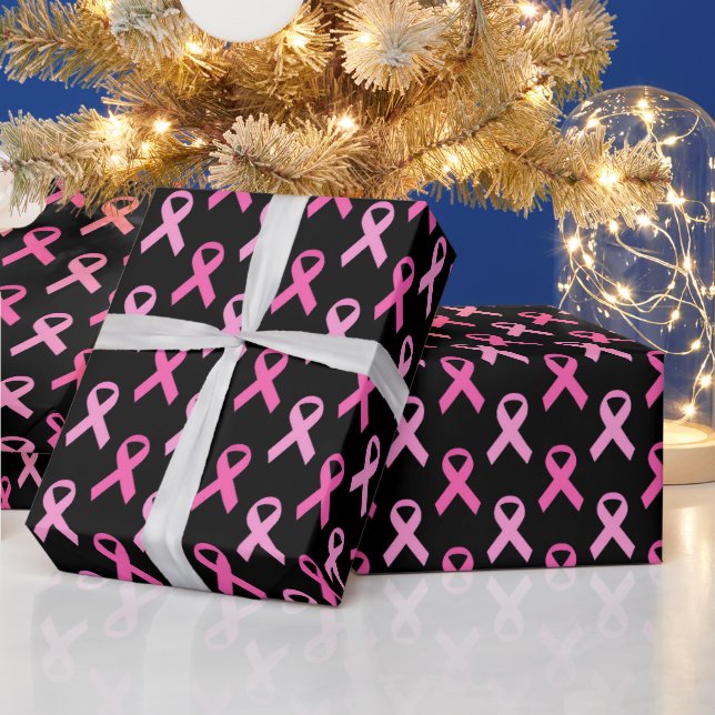 Rosa band bröstcancer medvetande mönster presentpapper (Helgdagar)