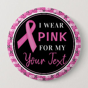 Rosa band Bröstcancer Medvetenhet Design Knapp