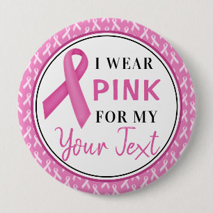 Rosa band bröstcancer medvetenhet design knapp