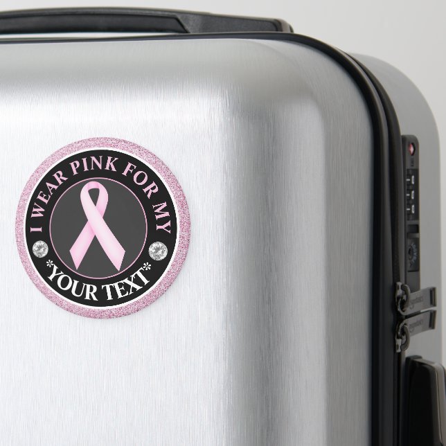 Rosa band bröstcancer medvetenhet design magnet (In Situ (Luggage))