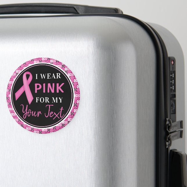 Rosa band bröstcancer medvetenhet design magnet (In Situ (Luggage))