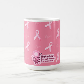 Rosa band bröstcancer medvetenhet kaffemugg