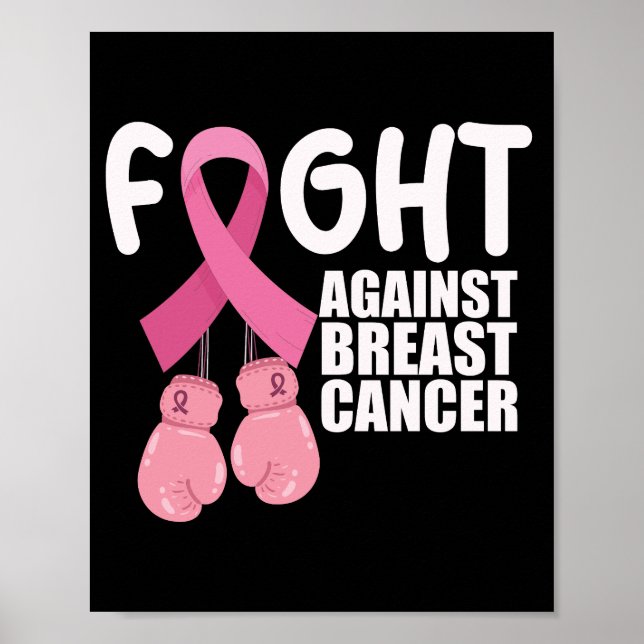 Rosa band bröstcancer medvetenhet kamp  poster (Framsidan)
