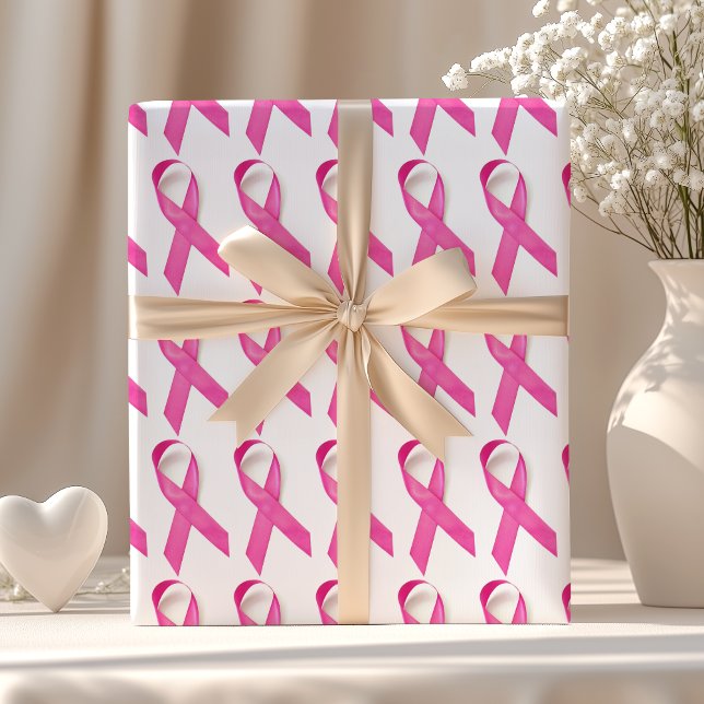 Rosa band bröstcancer medvetenhet presentpapper (Skapare uppladdad)