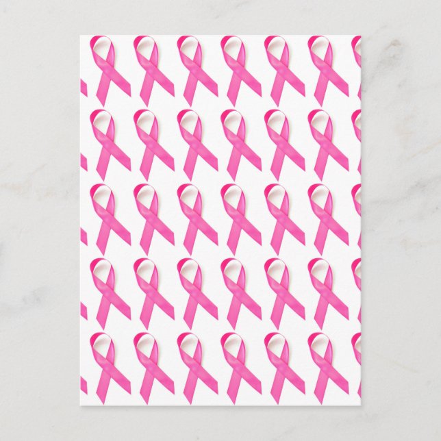 Rosa band bröstcancer medvetenhet vykort (Framsida)