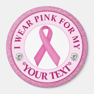Rosa band Bröstcancermedvetenhet Design Magnet