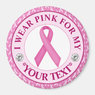 Rosa band Bröstcancermedvetenhet Design Magnet