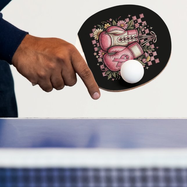 Rosa band bröstcancermedvetenhet  pingisracket (Insitu)